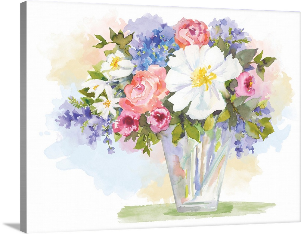 This delicate pastel floral still life adds elegance and warmth to any room in the house.