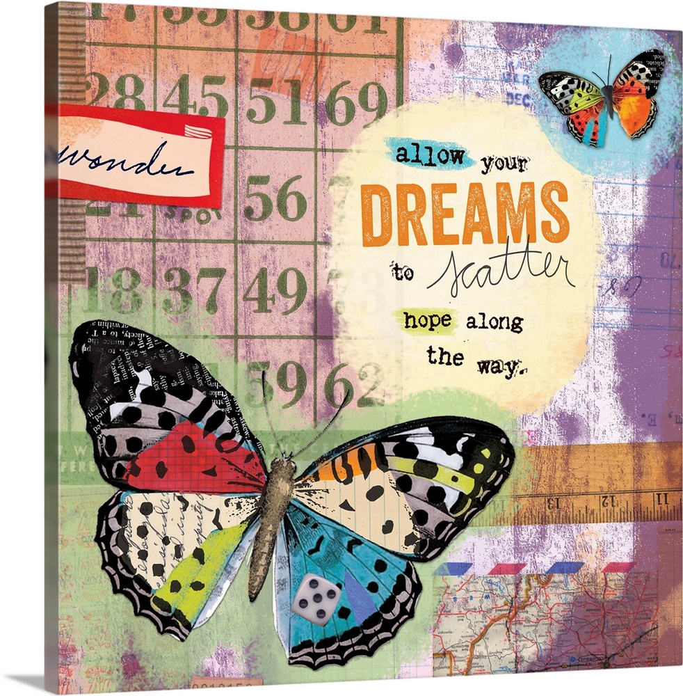 Butterfly collage with inspirational message