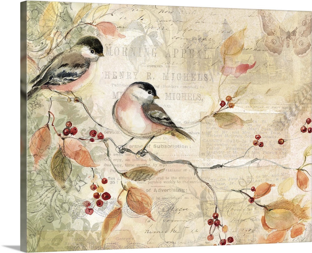 Loose, sketchbook art treatment of the beautiful chickadee is lovely for any decor