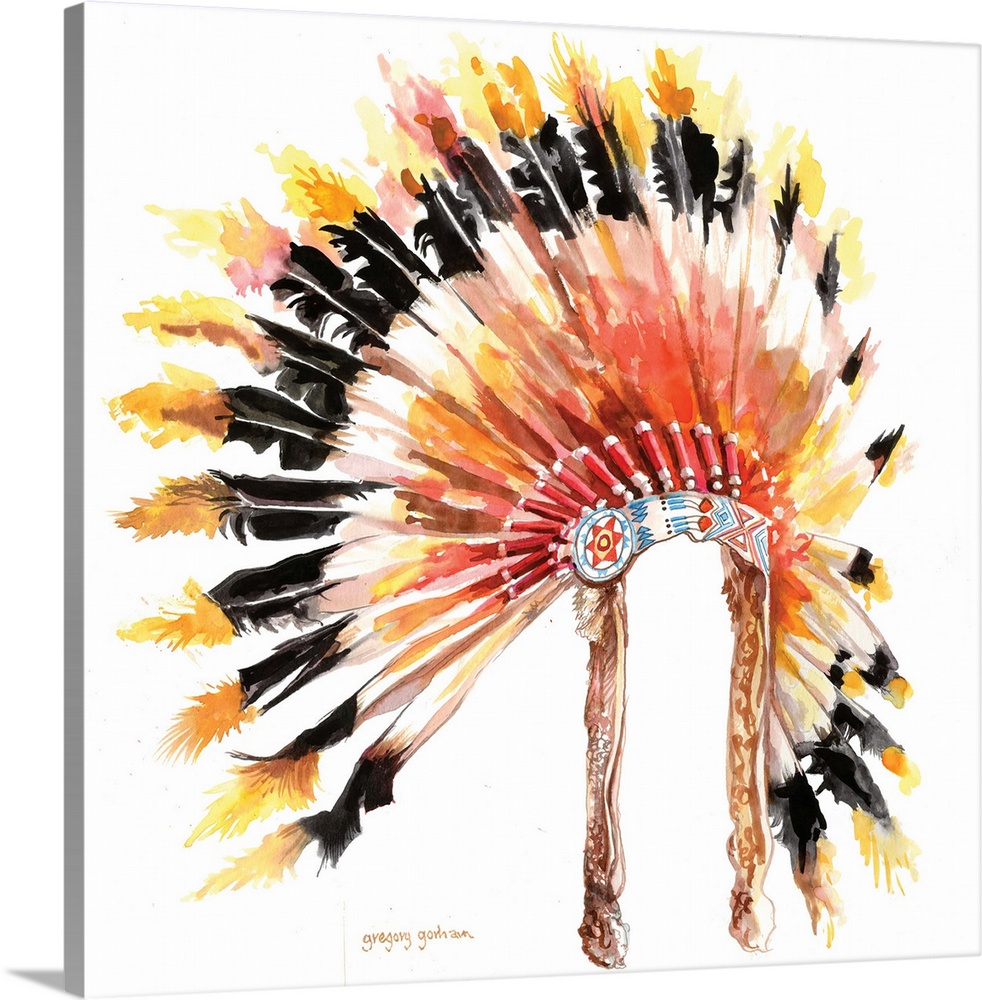 Traditional Native American headdress in all it's magnificence.