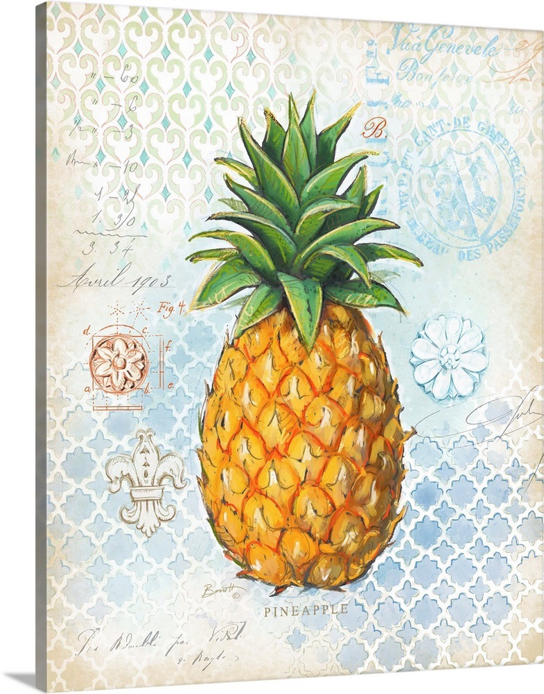 Classic Pineapple Wall Art, Canvas Prints, Framed Prints, Wall Peels