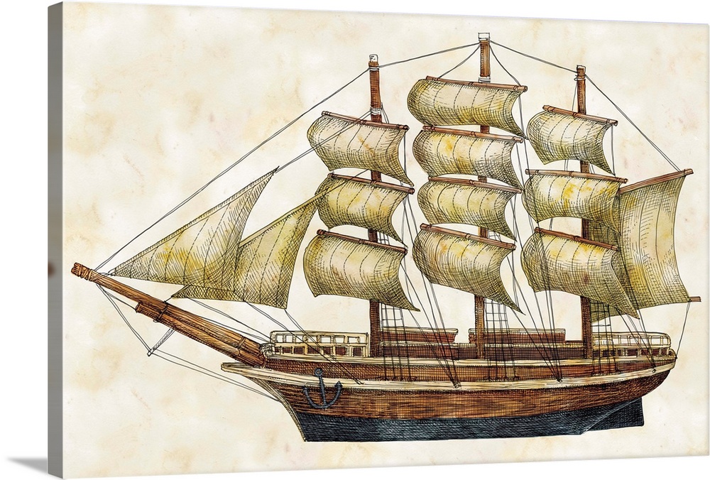 Classic nautical art adds historical elegance to den, study, and more.