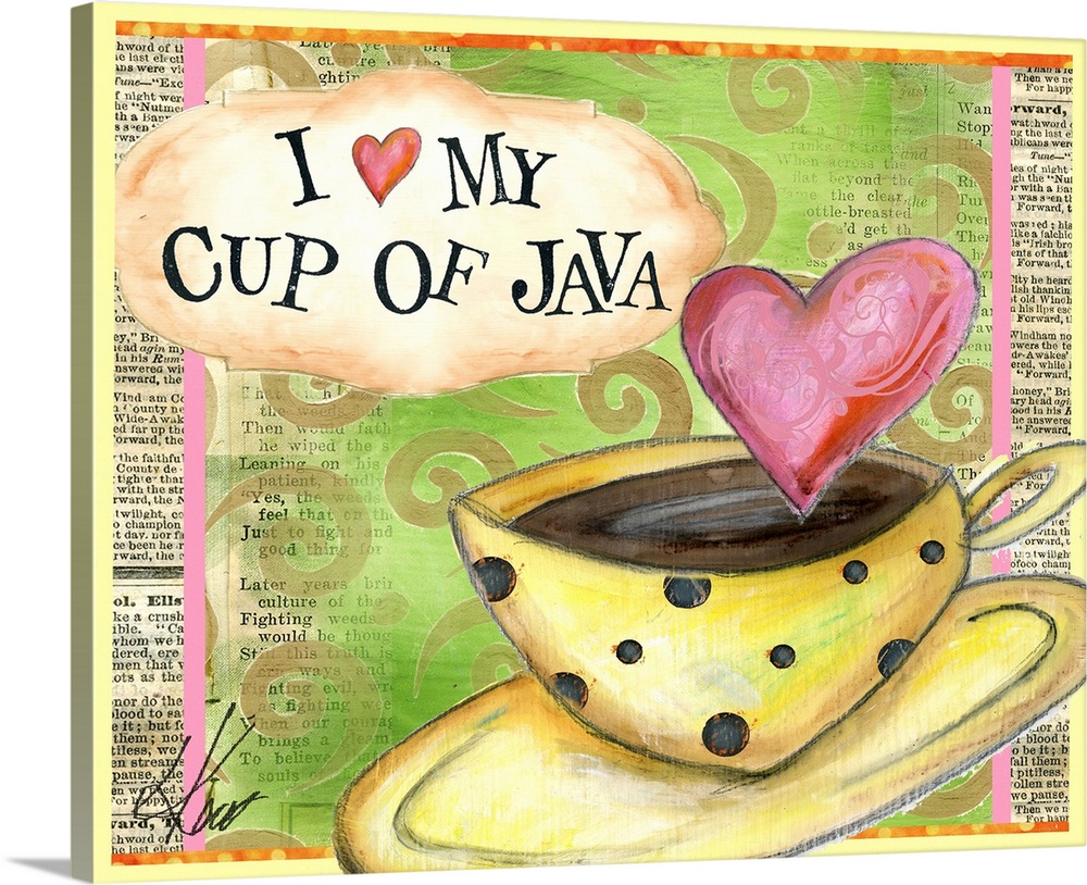 Coffee lovers will savor this charming piece of art.