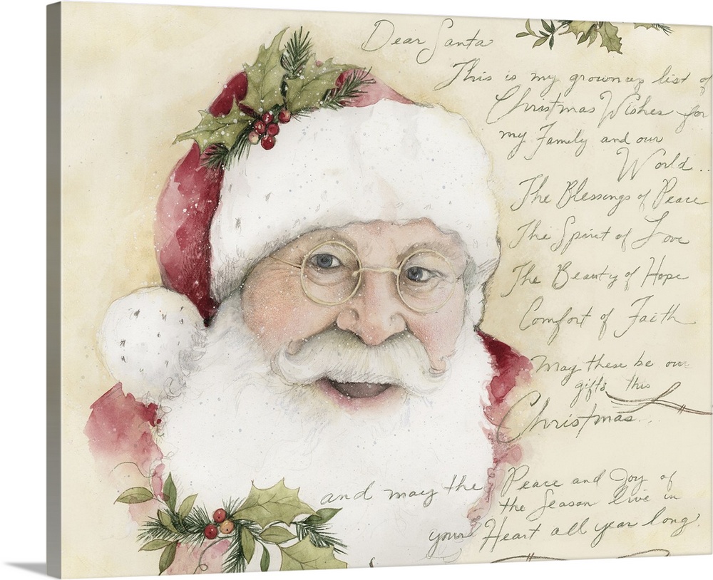 A grown-up Dear Santa letter asks for peace and joy,