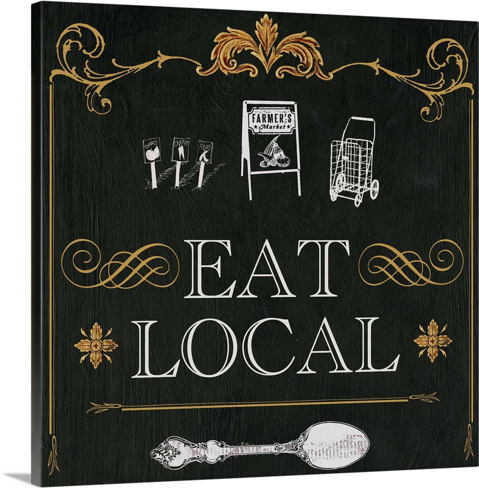Eat Local chalkboard signage makes great decor for kitchen or dining room.