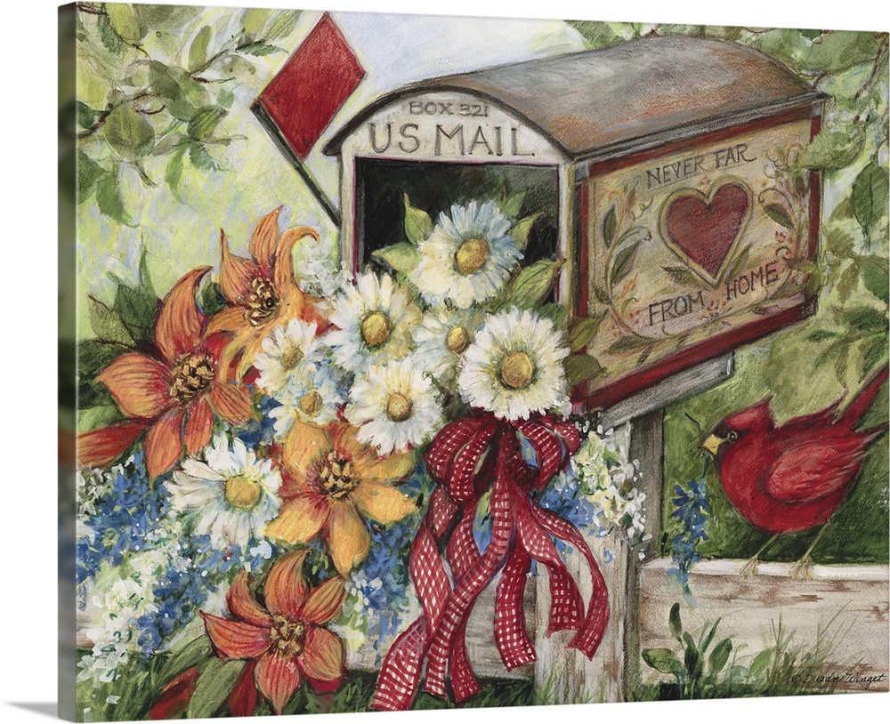 Flowers are the delivery in this mailbox.