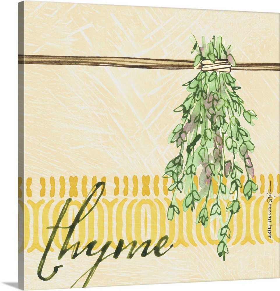 A lovely botanical treatment for the thyme leafa perfect kitchen decor accent.
