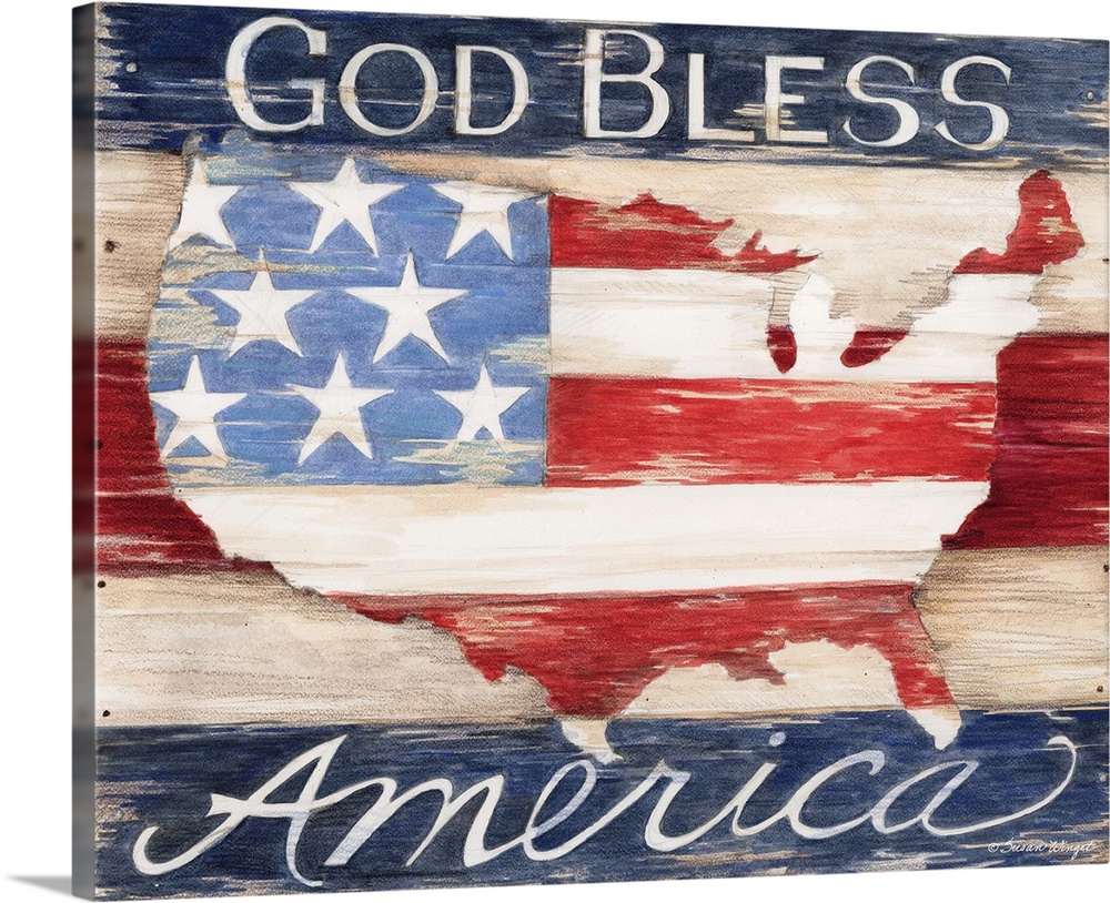 God Bless America Solid-Faced Canvas Print