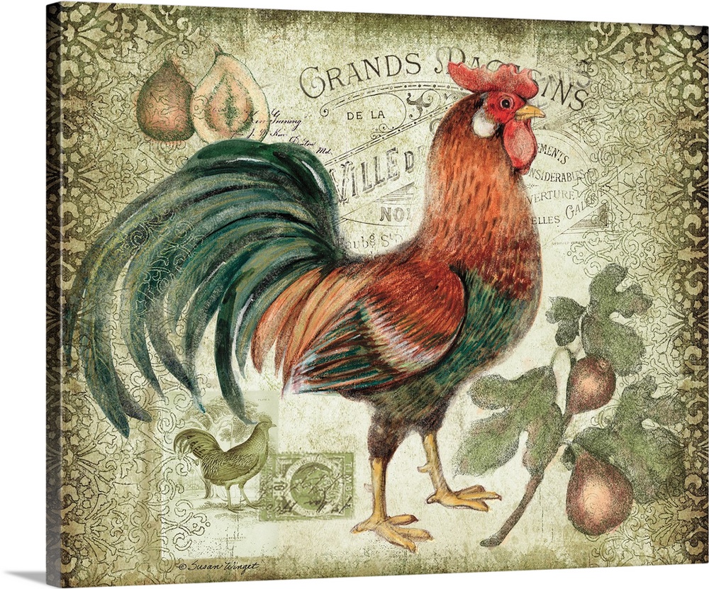 This elegant Rooster image adds a stunning accent to your kitchen or dining room.