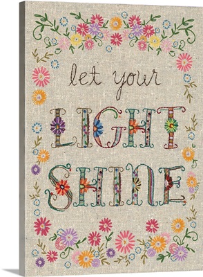 Hand Stitched - Let Your Light Shine