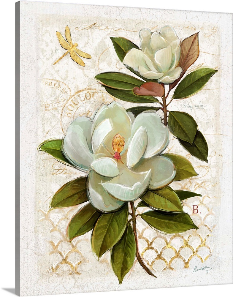 Heirloom Magnolia on Grey Wall Art, Canvas Prints, Framed Prints, Wall Peels Great Big Canvas