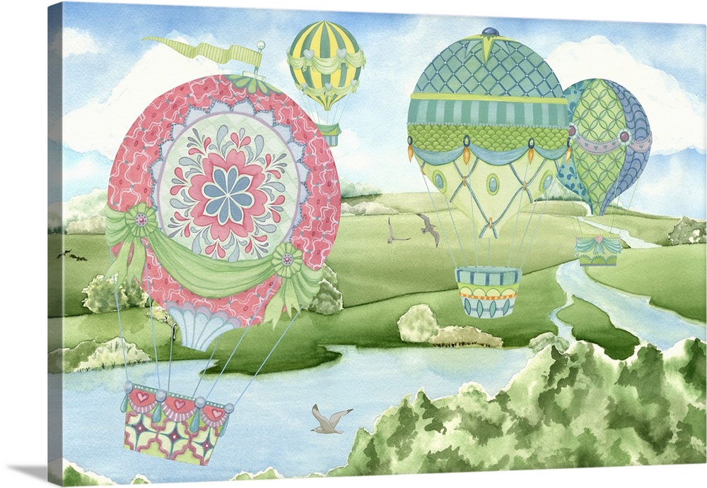 Soar in the clouds with this charming Hot Air Balloon image!