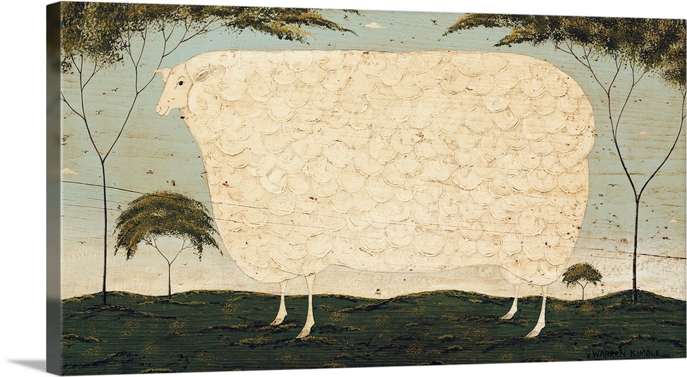 Americana farm animal scene by renowned folk artist Warren Kimble