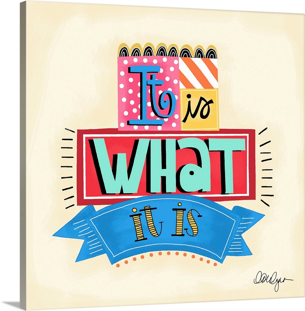 Font-driven sign art conveys a sassy touch to any decor, "It Is What It Is"