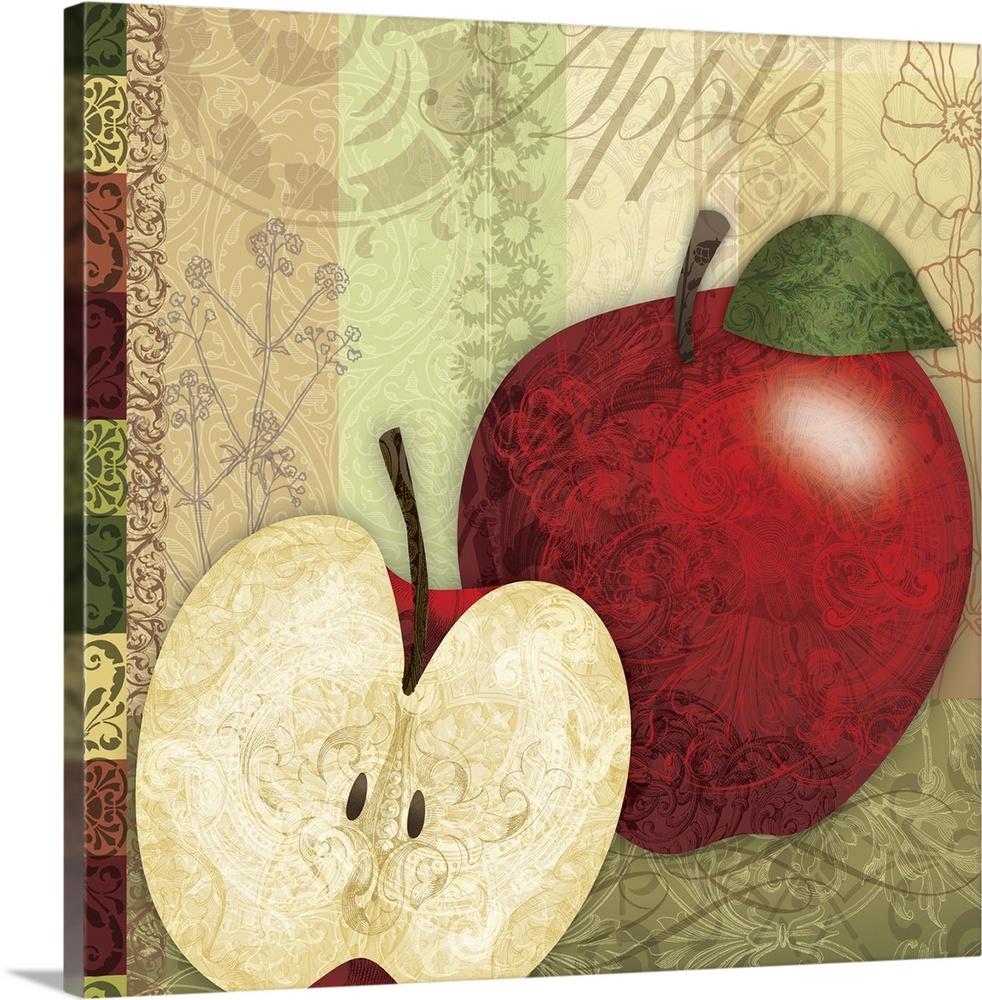Sophisticated, pattern-driven fruit art works for kitchen,  dining room and more