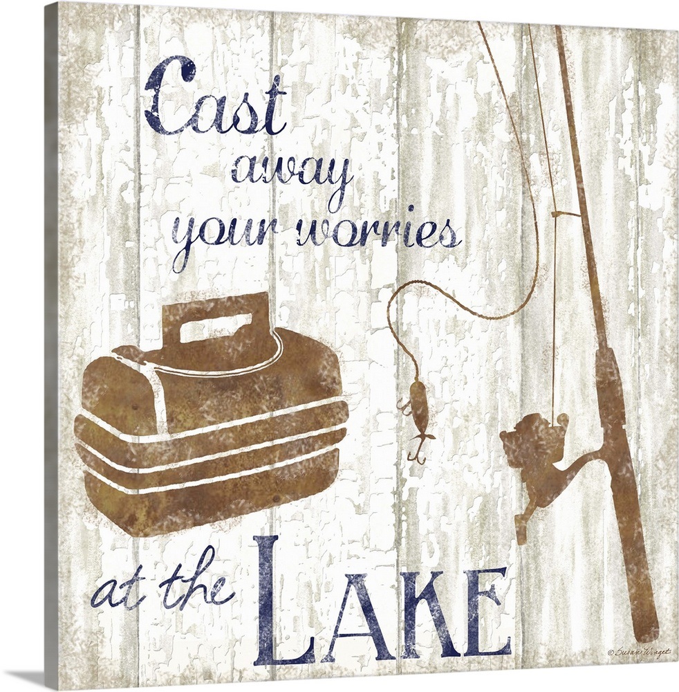 Lake Fishing Gear Wall Art, Canvas Prints, Framed Prints, Wall Peels