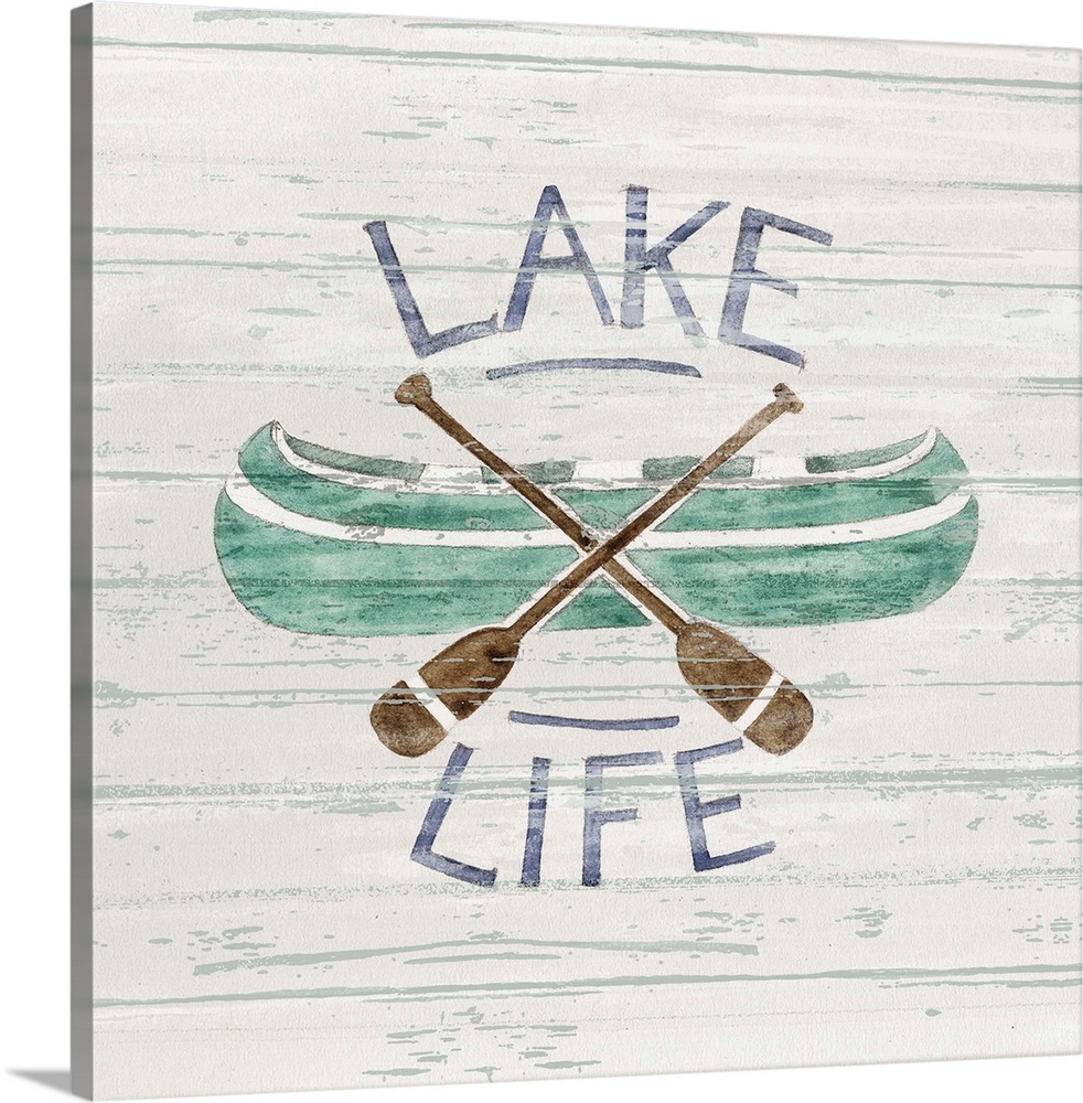 Rustic and sample imagery evokes life at the lake.