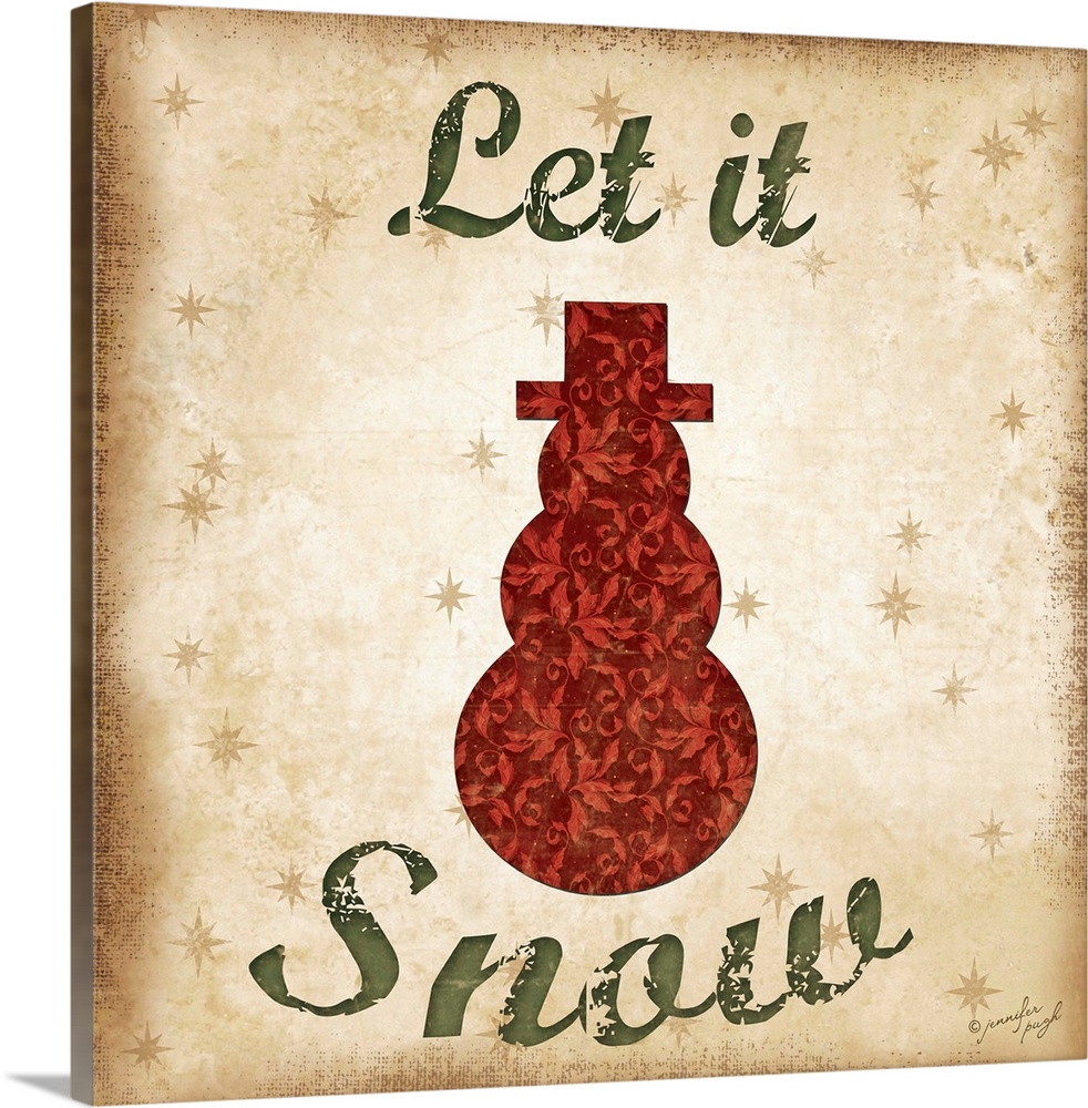 Winter sentiment with a snowman silhouette and neutral background.