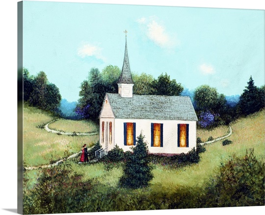 Little White Church Photo Canvas Print | Great Big Canvas