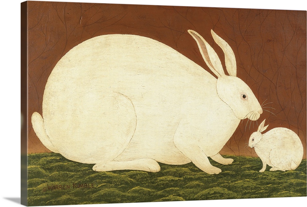 Americana bunny scene by renowned folk artist Warren Kimble