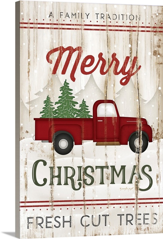 Merry Christmas Truck Wall Art, Canvas Prints, Framed Prints, Wall ...