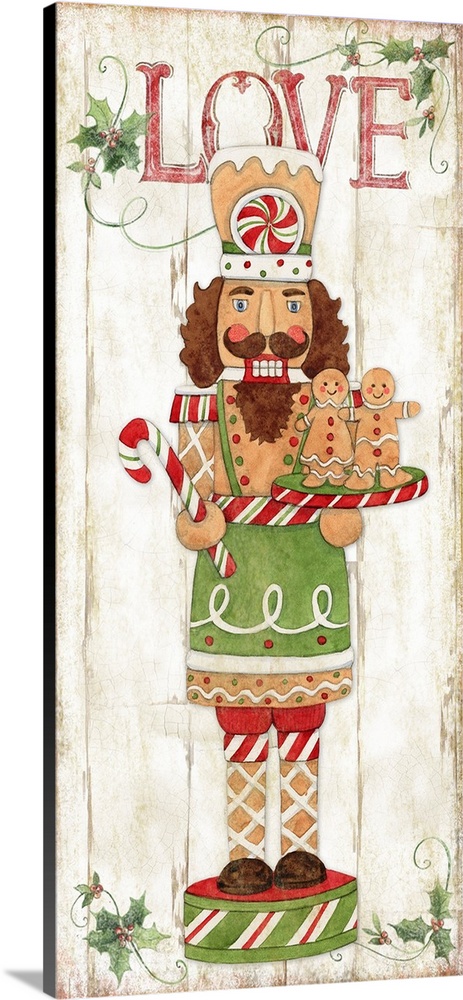 A traditional Nutcracker figure makes a great panel accent for your holiday decor!