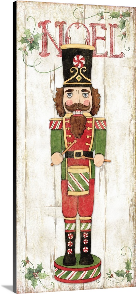 A traditional Nutcracker figure makes a great panel accent for your holiday decor!