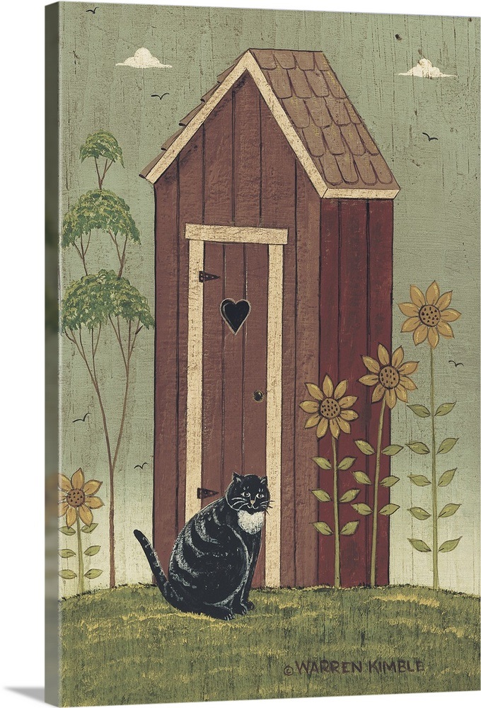 Outhouse with Cat Wall Art, Canvas Prints, Framed Prints, Wall Peels
