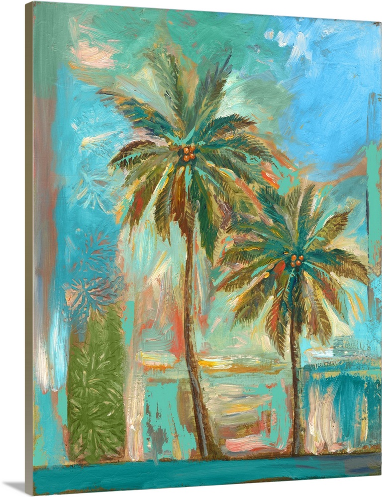 Palm trees evoke warm, sun, tropics; escape!