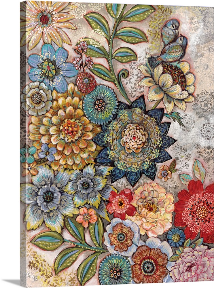 Richly detailed floral collage makes an impactful design statement