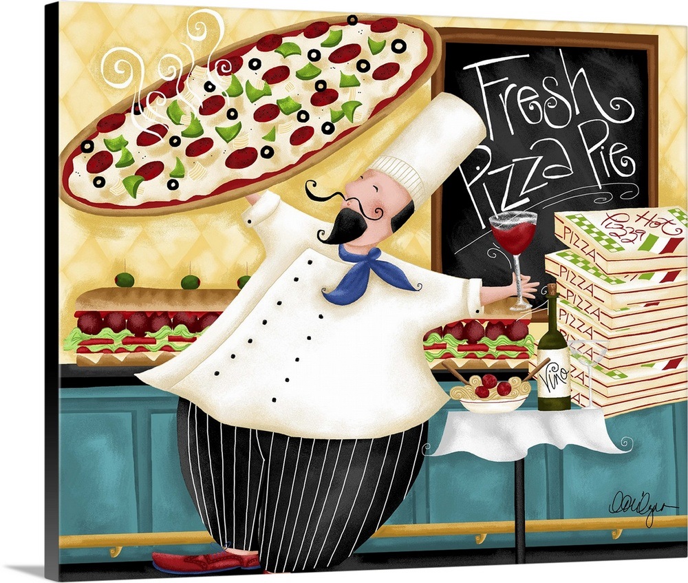 Pizza Chef Wall Art, Canvas Prints, Framed Prints, Wall Peels | Great