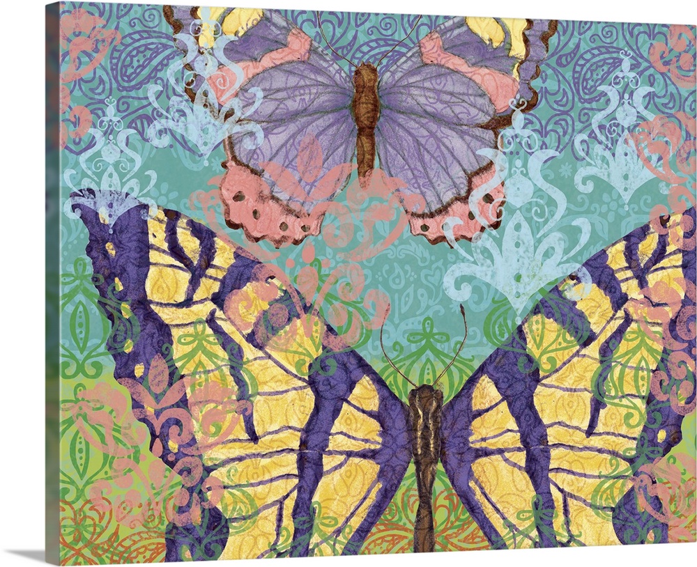 Boldly colored and patterned butterfly makes an impacting, decorative statement.