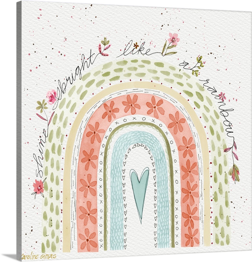 Sweetly rendered rainbow art that adds a gentle, lovely, and inspirational accent to your decor.