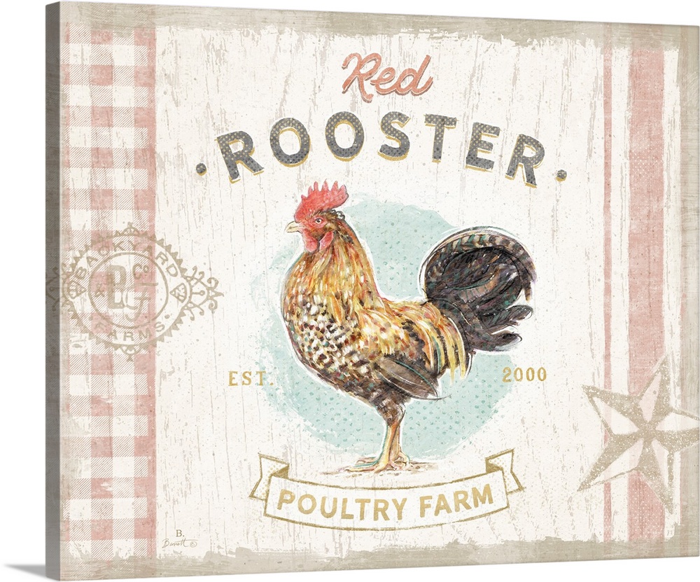 A classic farmhouse rooster for your country decor.