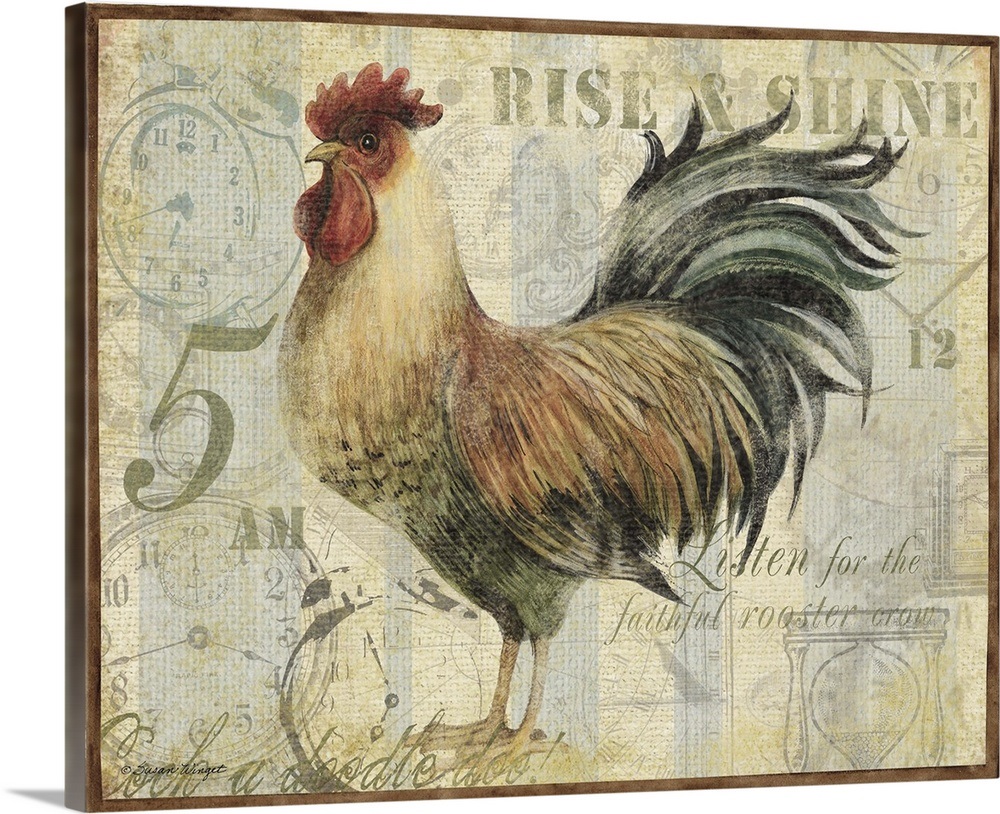 Rise and Shine Rooster Wall Art, Canvas Prints, Framed Prints, Wall ...