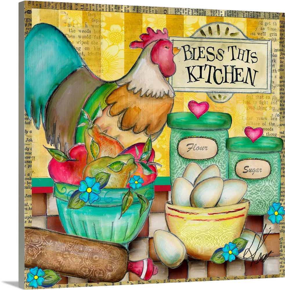 This rooster vignette is perfect for your kitchen deco.