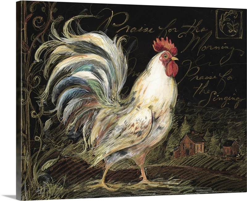 Rooster on Black | Great Big Canvas