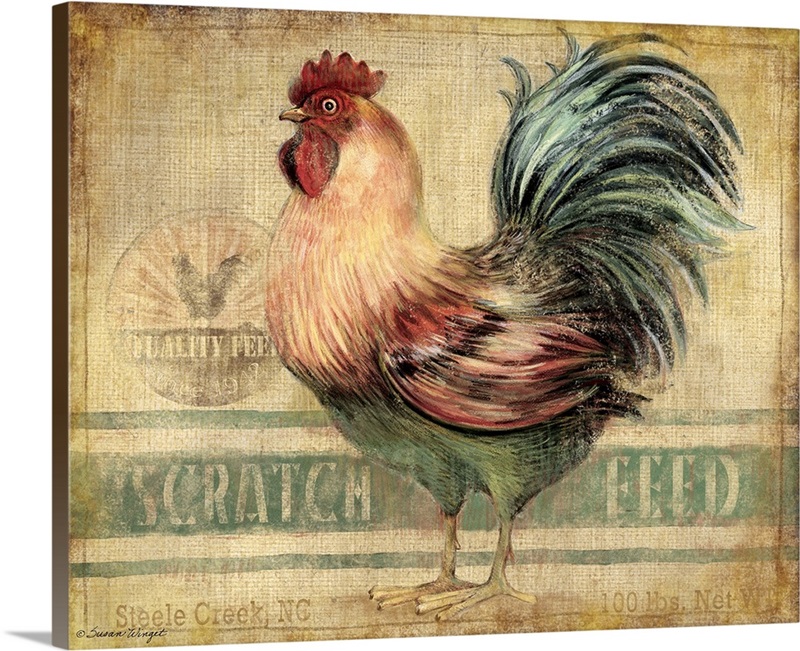 Rooster - Scratch Feed | Great Big Canvas