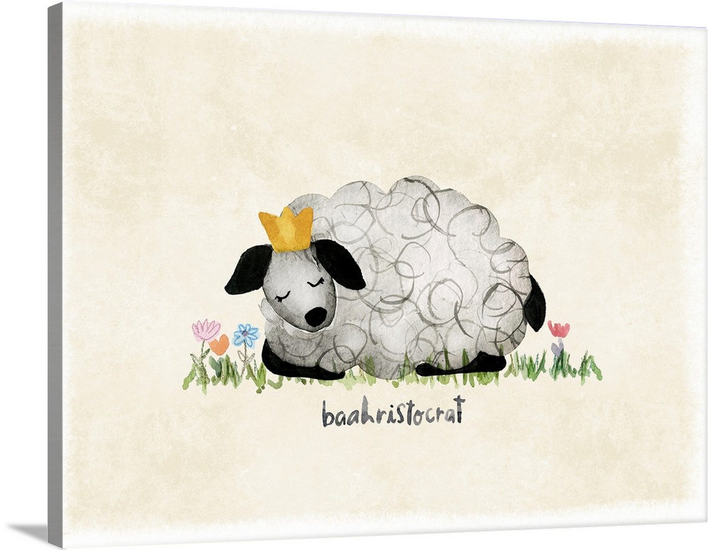 Whimsy abounds in this sweet depiction for a royal sheep.