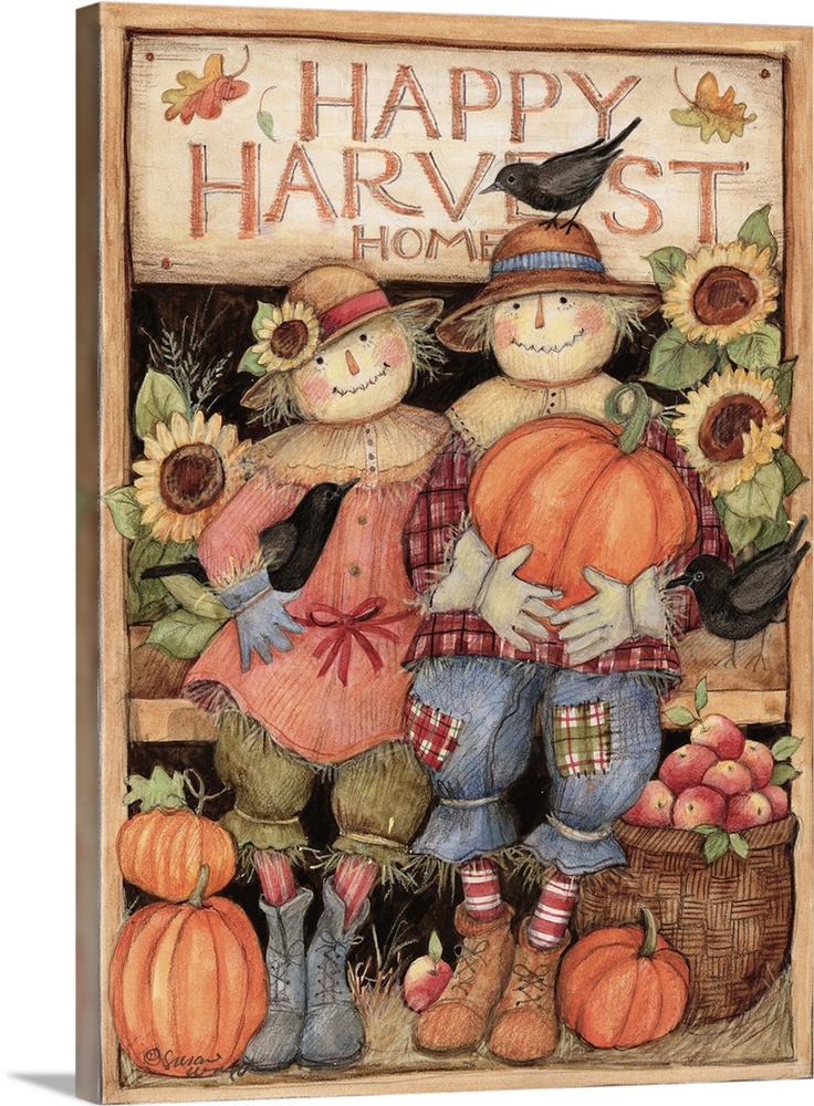 What captures the harvest spirit more than this whimsical Scarecrow couple!