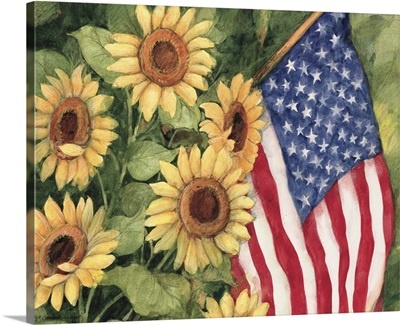 Sunflower and Flag