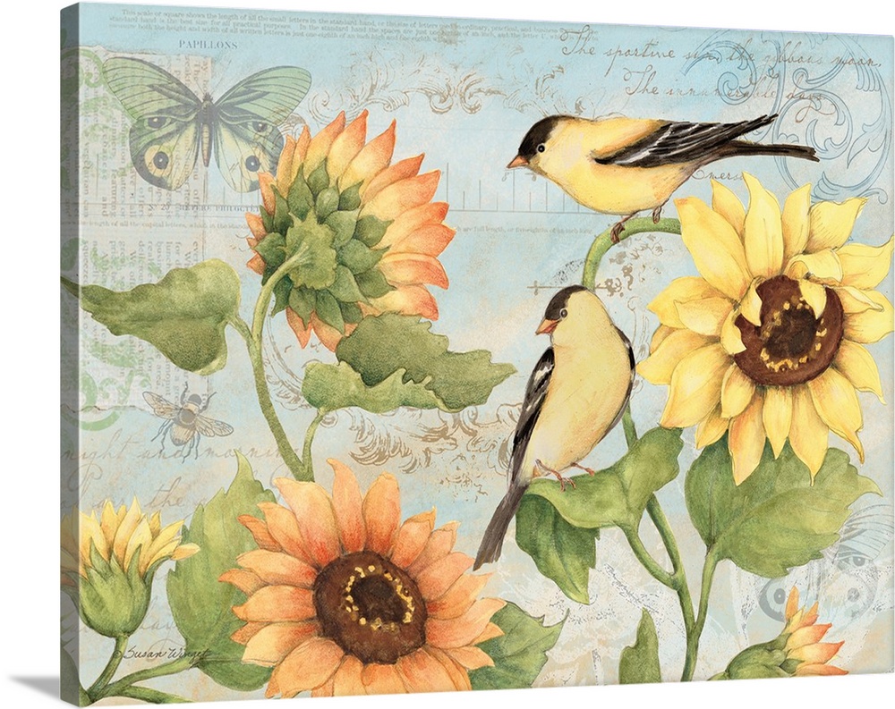 Lovely bird art subtly infuses nature into the home.