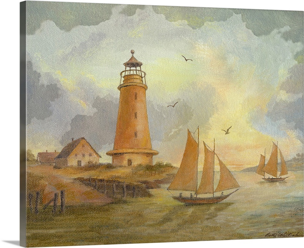 Sunrise Lighthouse Wall Art, Canvas Prints, Framed Prints, Wall Peels