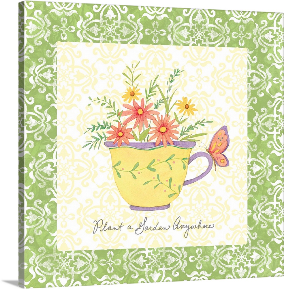 Charming and sentimental teacup image adds sweetness to the kitchen!