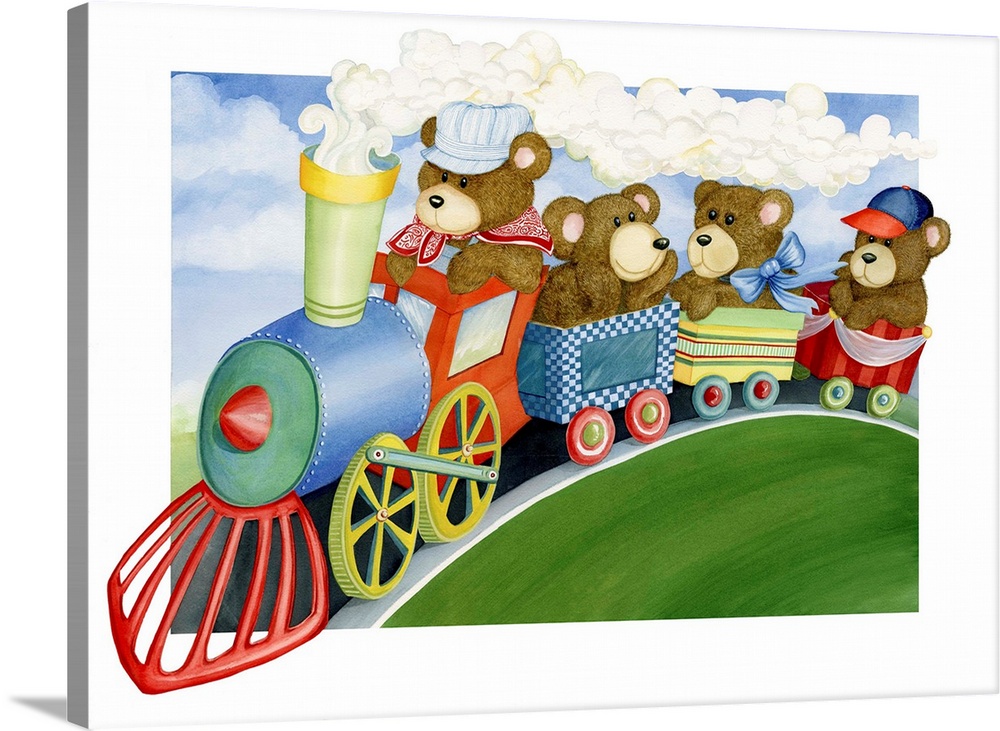Hop on board with this fun art for your child's room!