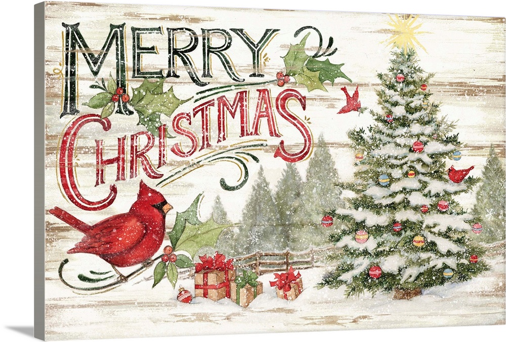 A vintage Merry Christmas sign captures a classic holiday look.