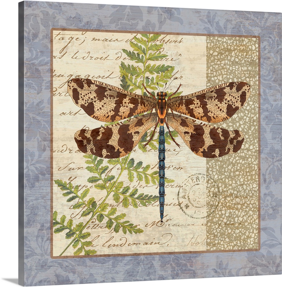 The elegance of nature abounds with this lovely dragonfly art.