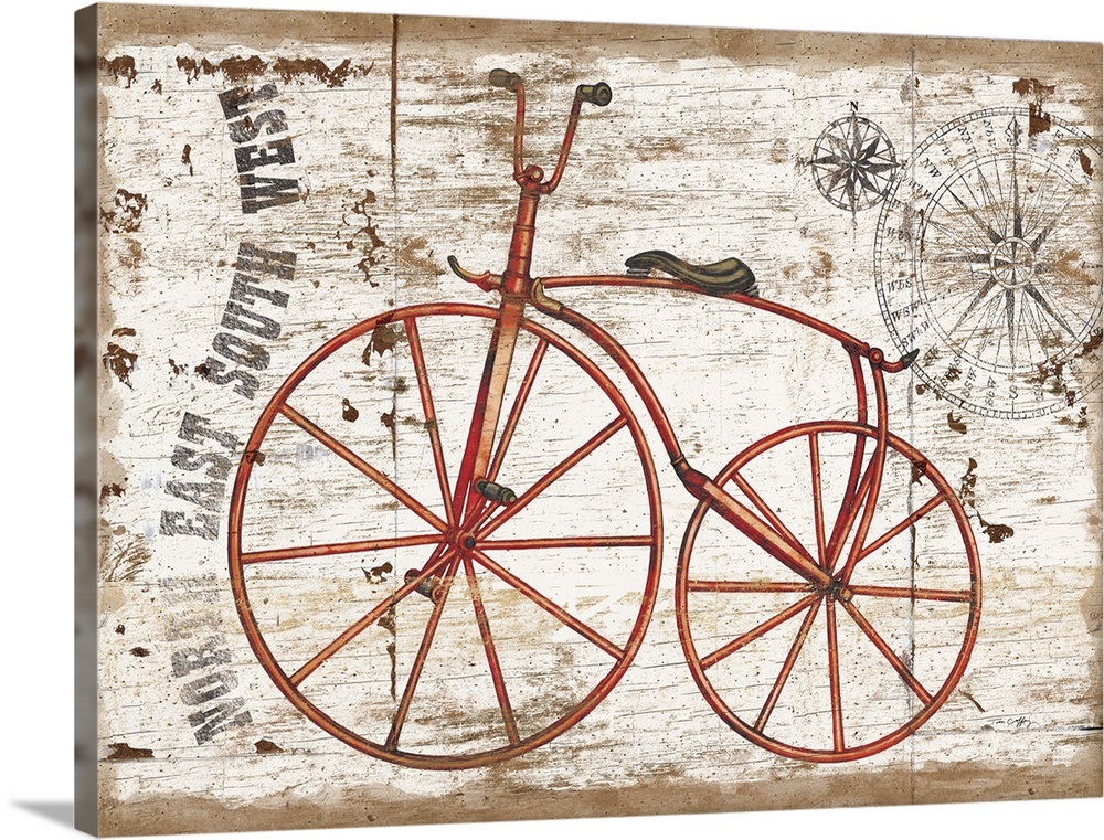 Vintage Travel - Bicycle Wall Art, Canvas Prints, Framed ...