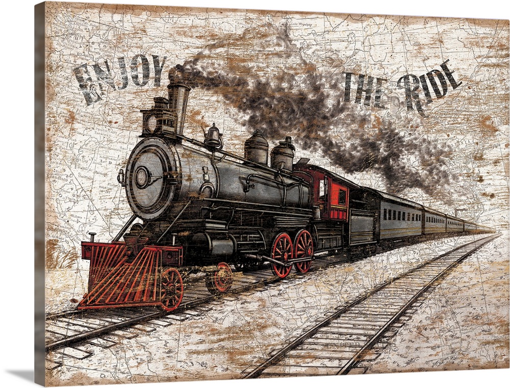 C Steam Train Traveling  Art Print Home Decor Wall Art Poster 