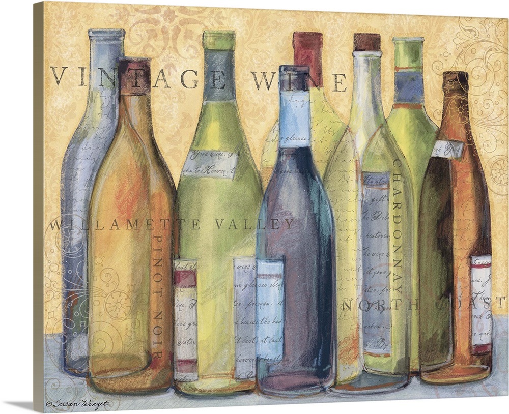 Vintage Wine Wall Art, Canvas Prints, Framed Prints, Wall Peels Great